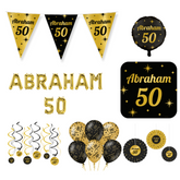 Abraham Verjaardag Versiering Pakket XL Zwart Goud